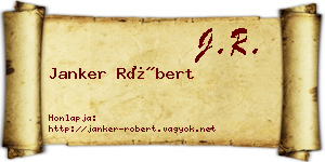 Janker Róbert névjegykártya